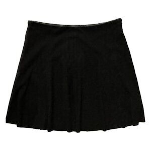 BB DAKOTA Aileen Faux Suede Skater Mini Skirt - Black - Size 6